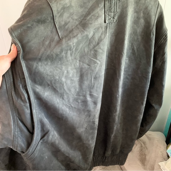 Vintage Overland Silverado Leather Bomber Jacket Blanket Lined Wool Pilot Flight - Picture 12 of 15